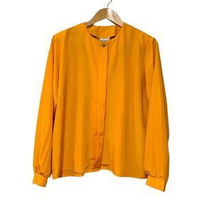 Vintage Orare orange yellow long sleeve blouse
